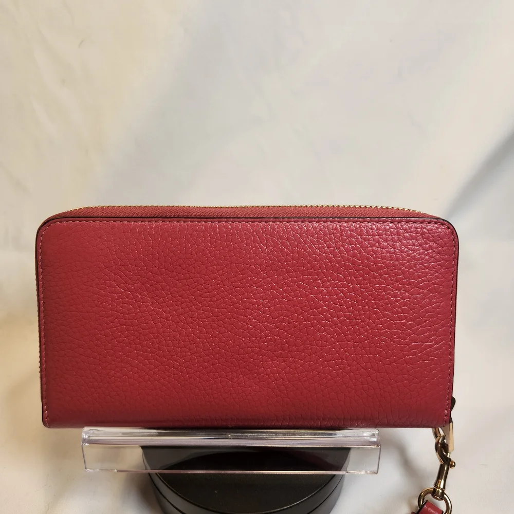 Coach Long Zip Around Leather Wallet Or Wristlet With Horse And Carriage - Picture 3 of 13